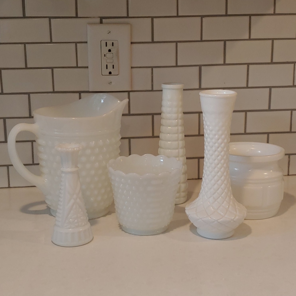 Assorted Vintage Milk Glass